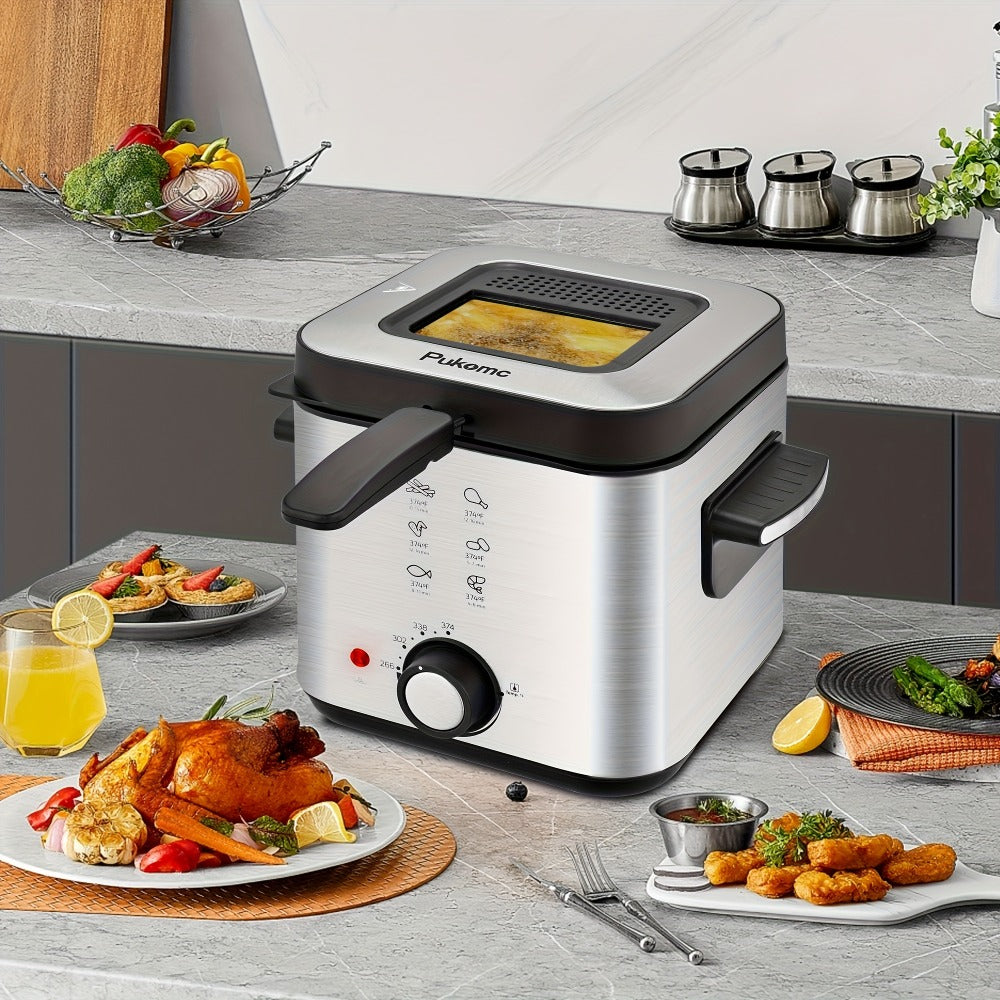 Deep Fryer 1500W Electric – Non-Stick Stainless Steel Frying Pot with Adjustable Temperature Control & Frying Basket, 1.5L / 2.5L / 3L / 5L / 6L Capacity for Home Kitchen - product image