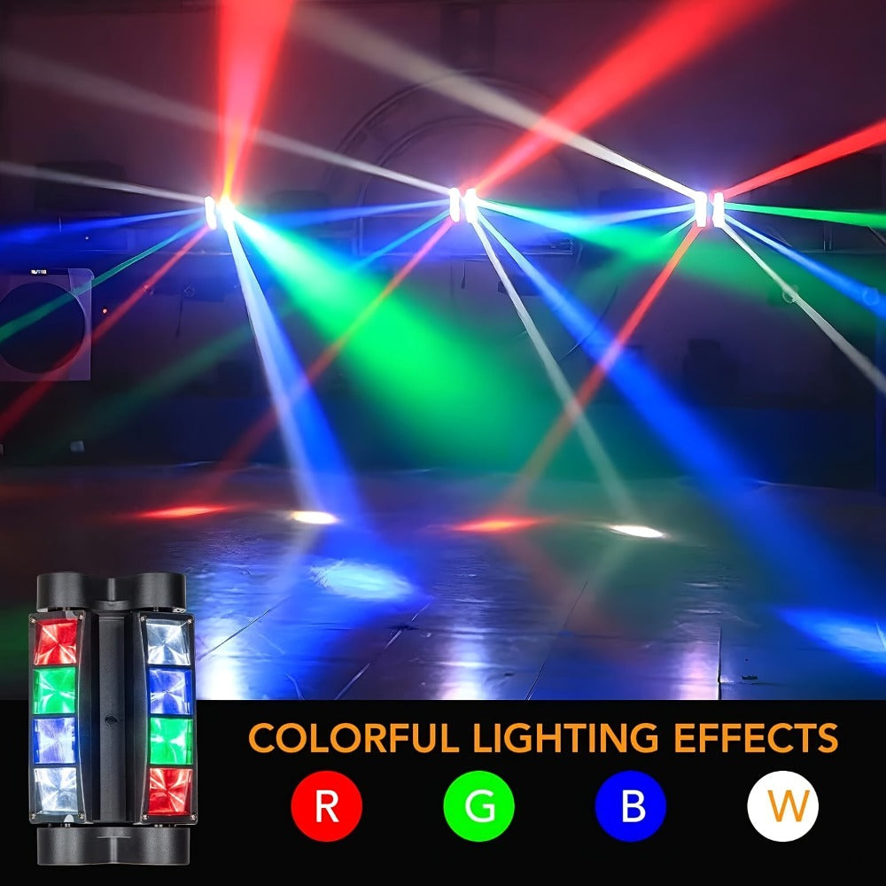 LED Spider Moving Head Stage Light 8x3W DJ Disco Party Light Sound Activated DMX-512 Control Beam Shaking Head Spider Lamp for Club Bar Wedding Carnival Festival Live Show - product image 5