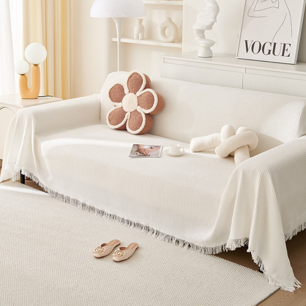 Sofa Throw Cover with Tassels Scratch Resistant Breathable Couch Blanket Slipcover Multifunctional All Season Settee Cover for Living Room Bedroom - Multiple Sizes and Colors - product image 14