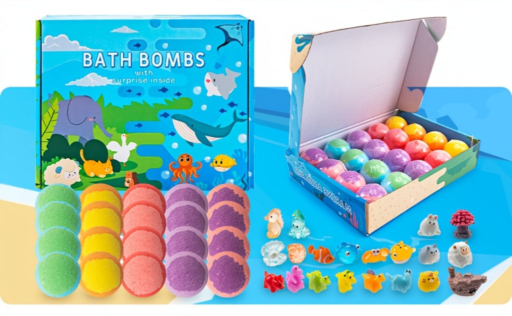 Kids Bath Bombs with Surprise Inside 20 Pack - Fizzy Bath Balls with Hidden Toy for Boys Girls Toddlers, Animal & Ocean Theme, Lavender Scent, Fun Educational Birthday Christmas Ea - product image 7
