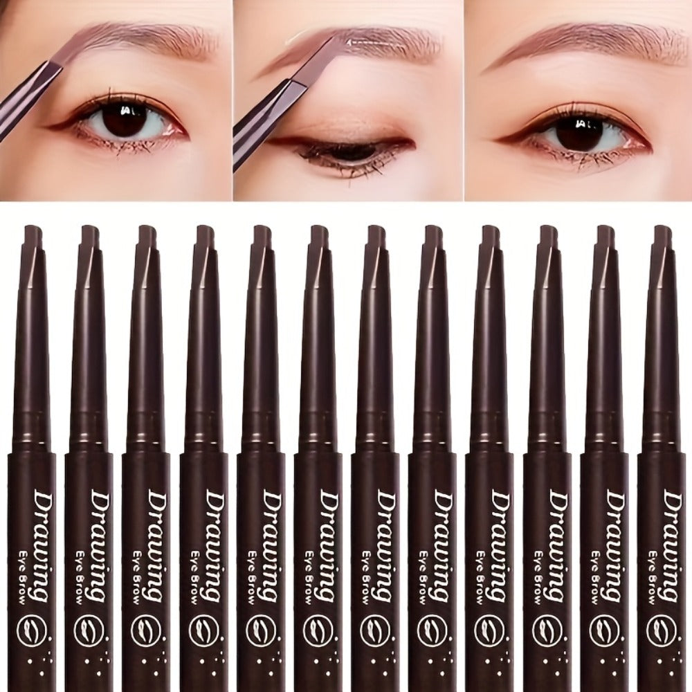 Microblading Brow Pencil 12-Pack Double-Hea1ded Automatic Waterproof Eyebrow Pencil with Spoolie Brush | Hair-Stroke Precision Tip | 4 Shades | Long-Lasting Natural Brow - product image