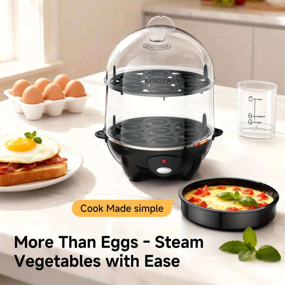Electric Egg Boiler & Cooker with Auto Shut-Off – Single & Double Layer, Multi-Function for Hard Boiled, Soft Boiled, Scrambled, Omelette, Steamed Vegetables & Dumplings, 4 Colors - product image 5