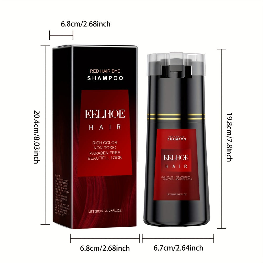 Red Color Depositing Shampoo 3-in-1 for Women - Easy At-Home Hair Dye Colors Moisturizes & Cleanses in One Step Vibrant Uniform Red Semi Permanent Hair Color Soft Shiny Finish 200m - product image 5