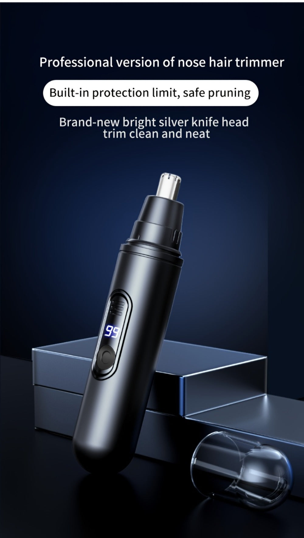 Electric Nose Trimmer with LED Display – USB Rechargeable Painless Facial Hair Removal Device for Men & Women, Nose Ear & Eyebrow Trimmer, Upgraded Grooming Tool, Ideal Gift - product image 14