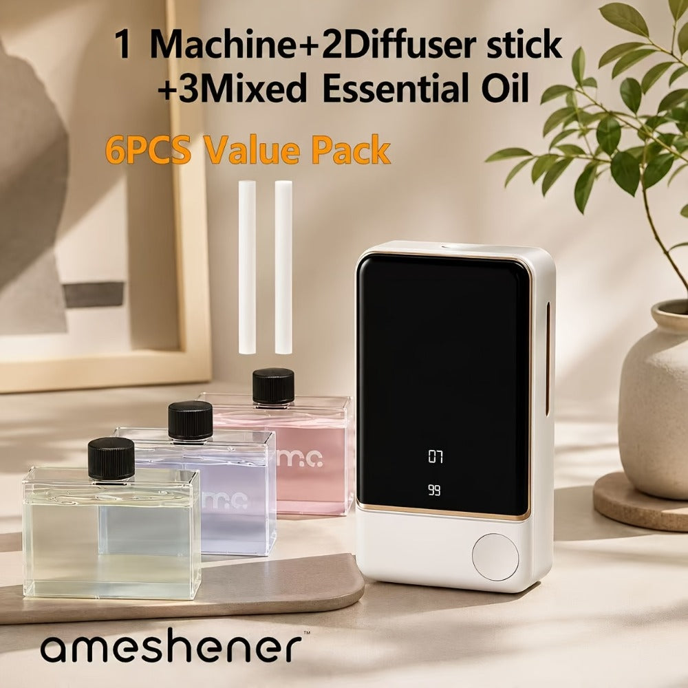 Aromatherapy Diffuser 1800mAh 7-Speed Essential Oil Diffuser with Digital Display Bathroom Odor Eliminator USB Rechargeable Air Freshener Home Decor Gift - product image