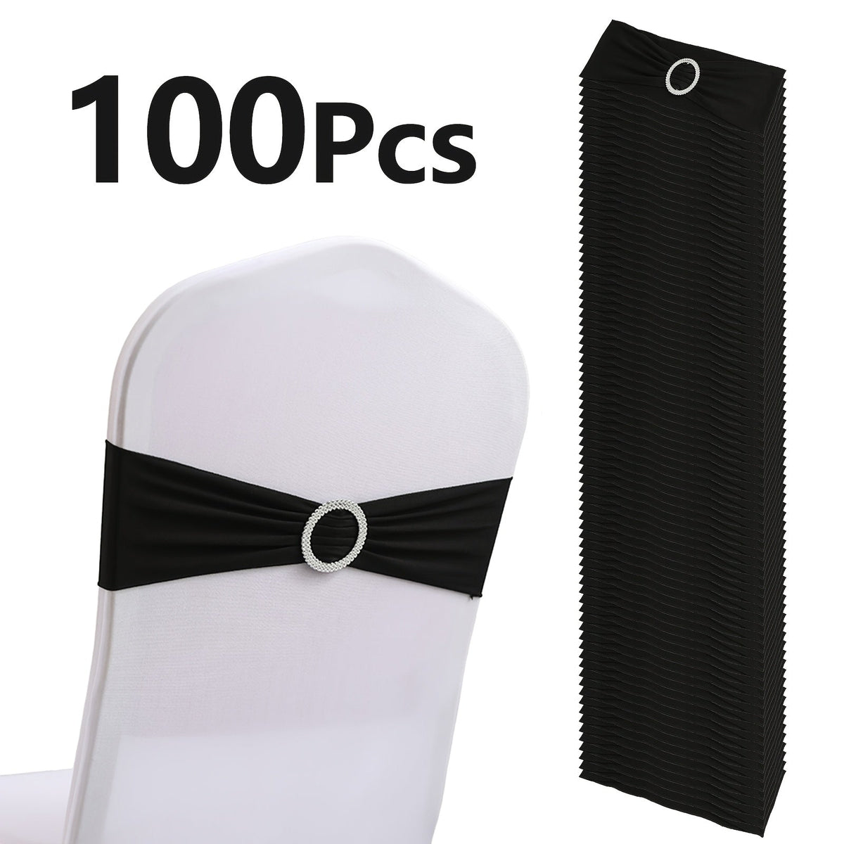 Chair Sashes for Wedding 100pcs Stretch Spandex Elastic Chair Sash Bands with Buckle for Dining Chairs Banquet Party Event Decor - Bulk Set Multiple Colors - product image 17