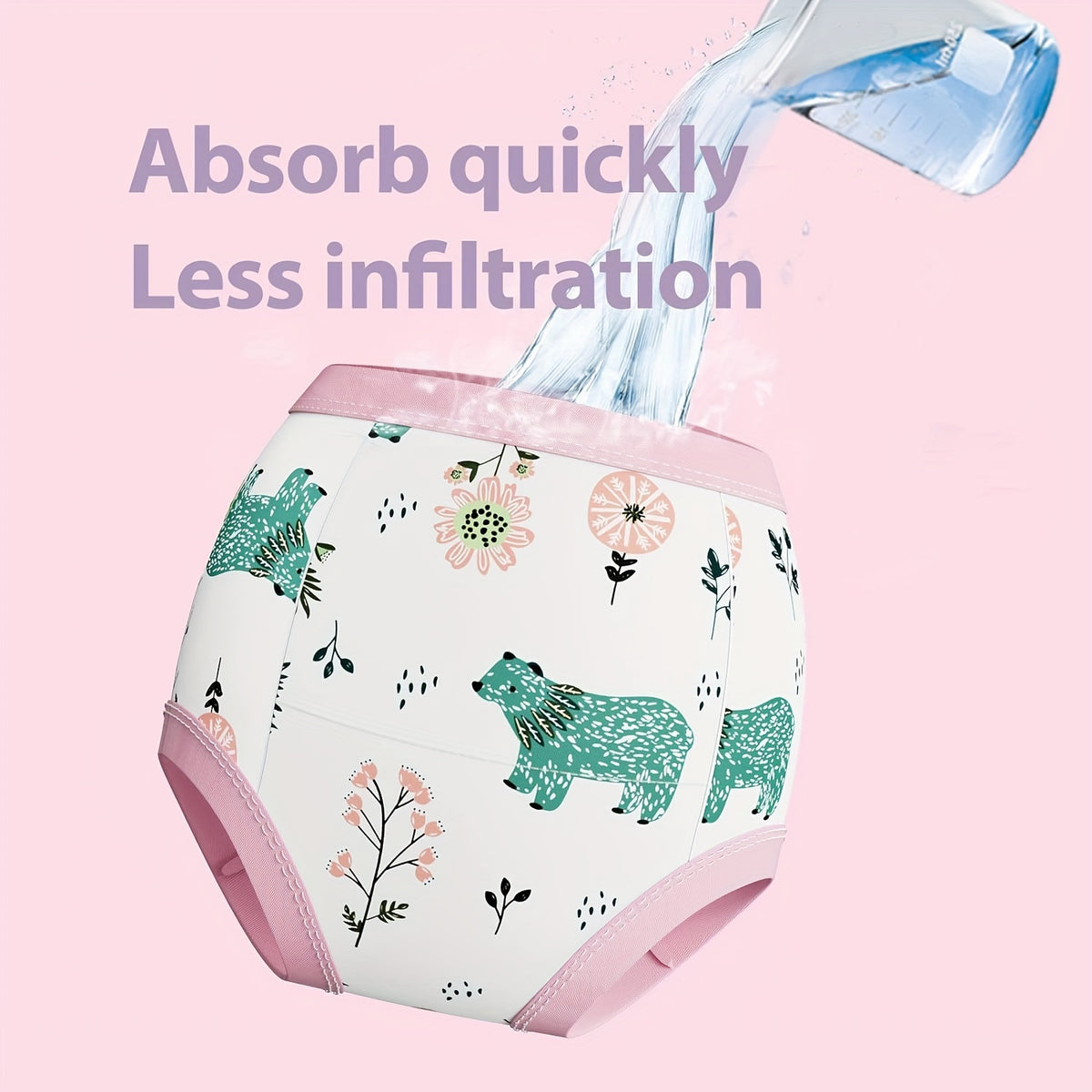 Potty Training Underwear, Toddler Absorbent Training Pants, Toddlers Pee Training Diaper Underwear Girl - product image 4