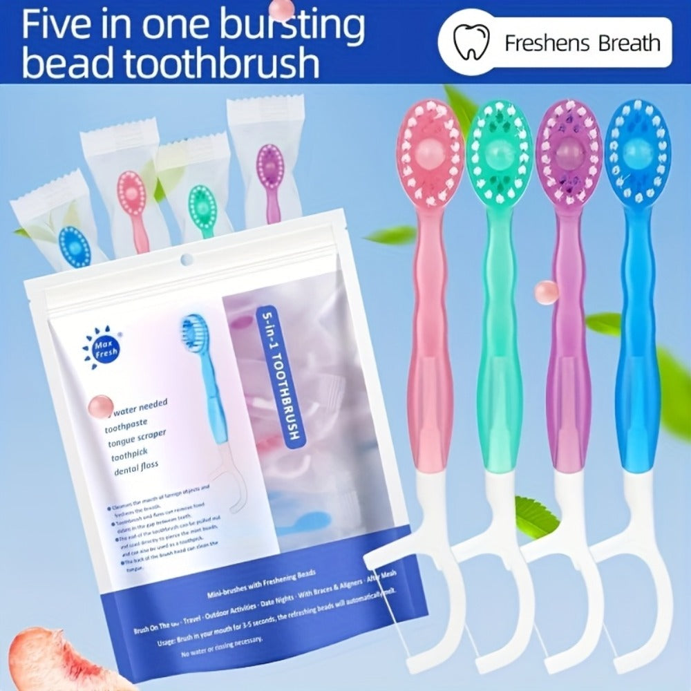 Disposable Toothbrush 24-Pack – Mini Beads No-Rinse Travel Toothbrush, Mixed Flavors, Portable Oral Care Kit for Outdoor Travel, Camping, Hotels, Dating & Parties, Fresh Breath On  - product image 8