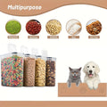 1.06 Gallon Plastic Canisters for Dog Food, Cat Food, Dry Treats, Grains & Rice, Kitchen Pantry Organization, Cereal & Dry Food Storage – Airtight Pet Food Storage Containers 4-Pack BPA Free