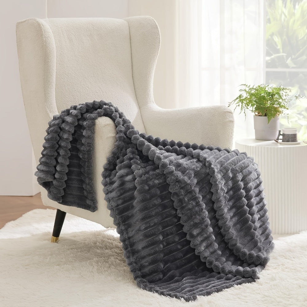 Reversible Faux Rabbit Hair Blanket – Thickened Soft Thermal Throw for Bed, Nap, Office & Camping, All Season, 4 Colors, 5 Sizes - product image 9