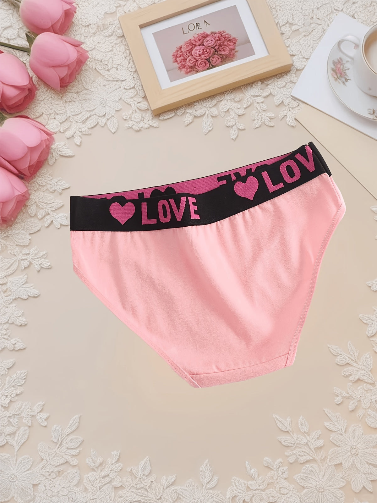 10pcs Loving Heart Ladies Panties Comfortable Breathable Women's Triangle Panties Wide Waistband - product image 4