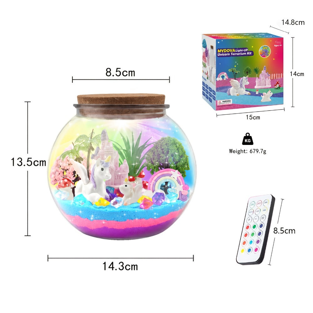 Build Your Own Magic Garden with 13-Color LED Night Light & Remote, Arts Crafts STEM Toy Kids Ages 6+, Birthday Christmas Gift Girls – DIY Unicorn Terrarium - product image 10