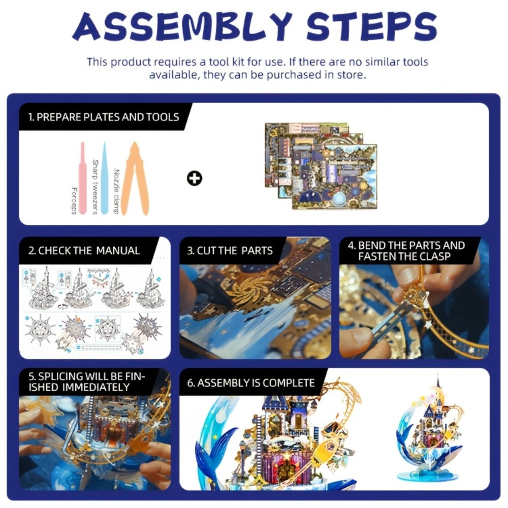 3D Metal Model Kit MU Star Playground | Handcrafted Garden Scene DIY Puzzle for Teens & Adults Ages 14+, Unique Birthday Christmas Valentine's Day Gift for - product image 15