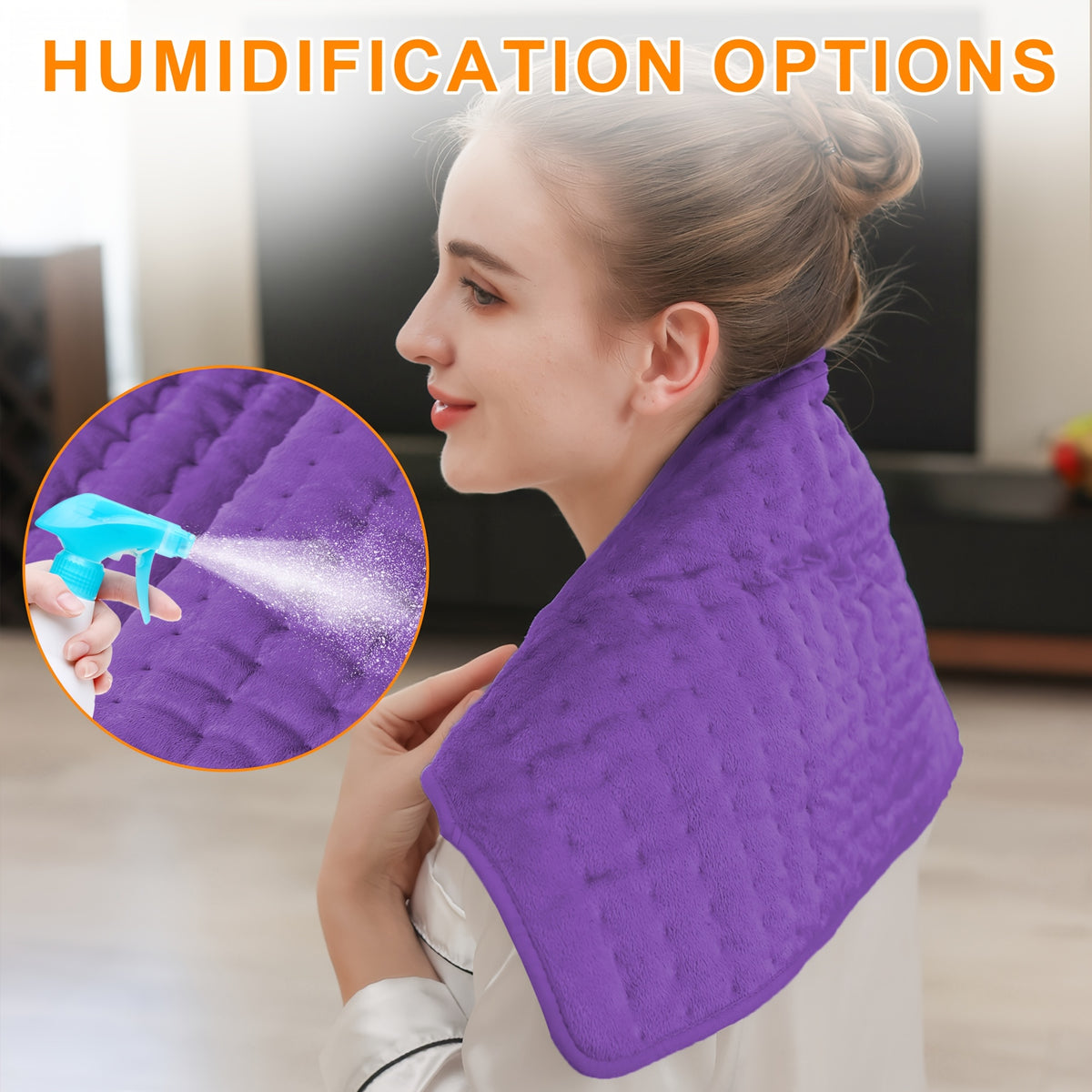 Extra Large Heating Pad - Back, Neck, Shoulders, Arms, Abdomen, Quickly Heated to 140 °F, Portable, 6 Heating Settings, Automatic Shut-Off, 24" X 12", Wet/Dry Options, Machine Washable