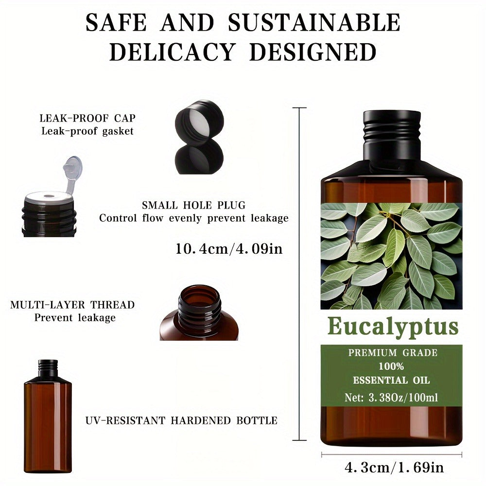Eucalyptus Essential Oil 100ml – 100% Pure Therapeutic Grade for Aromatherapy Diffuser & Massage | Refreshing Clearing Scent for Congestion Relief Meditation & Focus | Hair Skin Na - product image 5