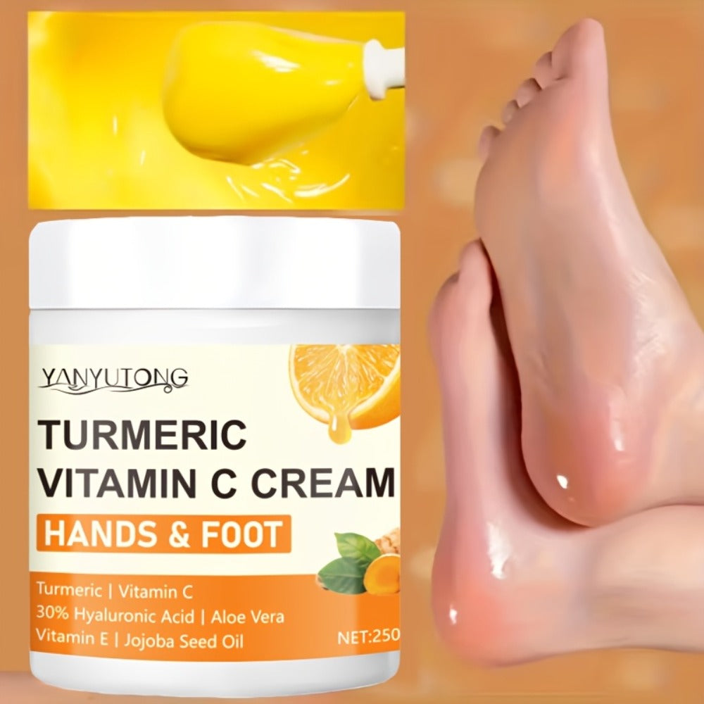 Turmeric Vitamin C Hyaluronic Acid Foot Cream for Dry Cracked Heels Deep Hydration Repair Moisturizer Elbows Rough Skin Gentle Exfoliating Heel Balm 250g - product image 10