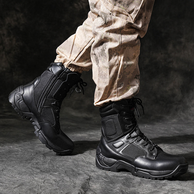 8 Men's Tactical Boot Waterproof Lightweight Comfortable Boots for Work Motorcycle Combat Boots Side Zipper Hiking Outdoor Climbing Activities All Day All - product image 15