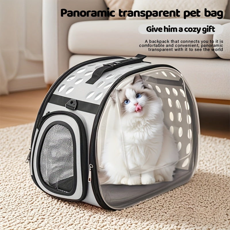 Airline Approved Clear Window Pet Bag with Ventilated Side Panels, Foldable Frame, Sturdy Outdoor Travel Carrier for Small Medium Cats, S & L, 4 Colors - product image 4