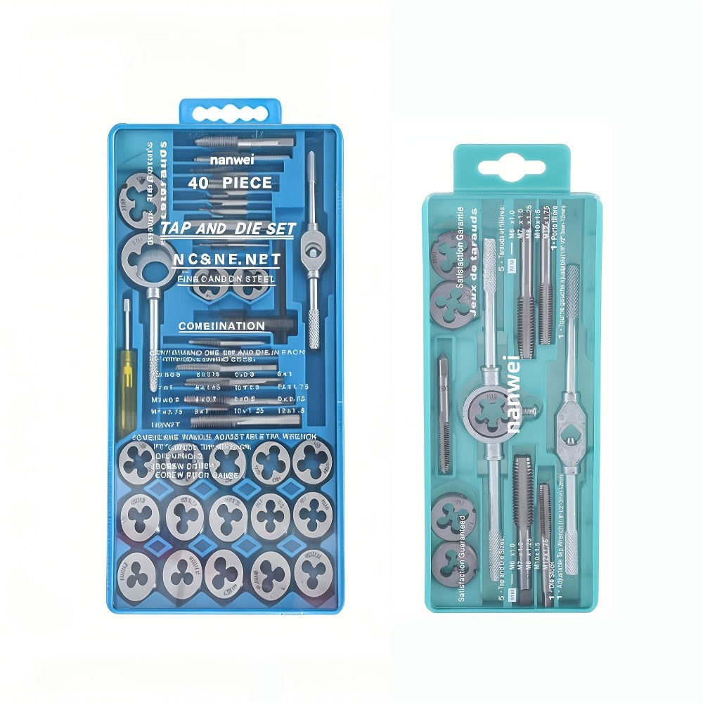 Metric Tap and Die Set 12pcs or 40pcs, M3-M12 Hand Thread Tapping Tool Kit with Plug Taps, Straight & Cone Reamers, Manual Threading Tool for DIY, Household Repair & Metalworking - product image 12