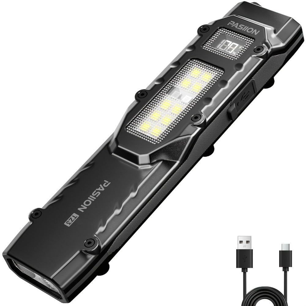 EDC Tactical Flashlight 1500 Lumen USB Rechargeable | Flat Slim Pocket Flashlight High CRI 5 Modes Red Warning Light | Camping Emergency Outdoor Work Gift for Men - product image 3