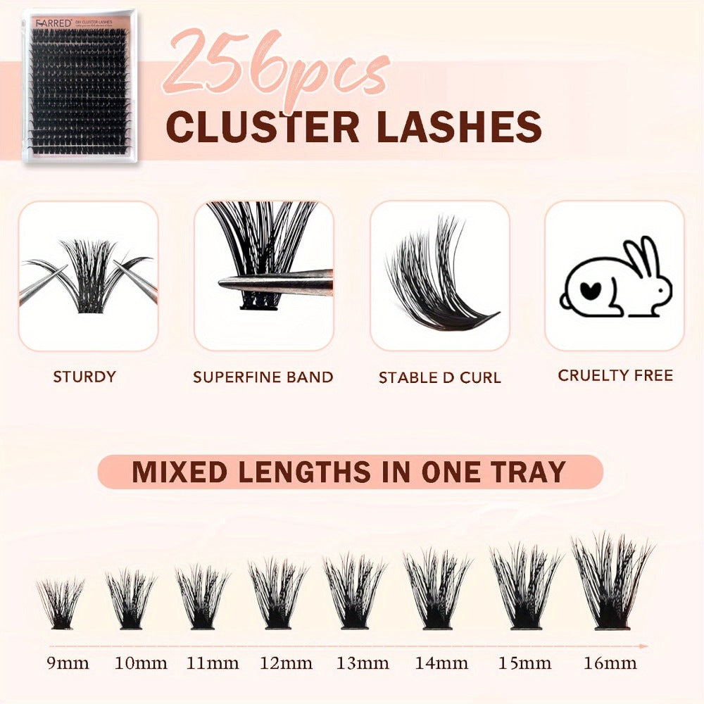 100D Volume Cluster Lashes DIY Individual Lash Extension Kit – Soft Reusable Single Clusters for Full Thick Dramatic Lash Look, Beginner & Pro Friendly Home Salon Use - product image 17