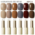 Solid Color Gel Nail Polish Set 6pcs Self-Leveling Soak-Off UV LED High Gloss Chip-Resistant – Popular Salon Shades for Daily Manicure, 8 Color Palettes Available, Nail Art Gift fo - product image 20