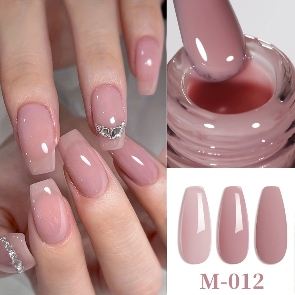 Jelly Gel Nail Polish Set 4pcs Nude Icy Translucent - Semi-Permanent LED Cured Long Lasting Glossy DIY Home Manicure Nail Art Kit 0.51oz - product image 6