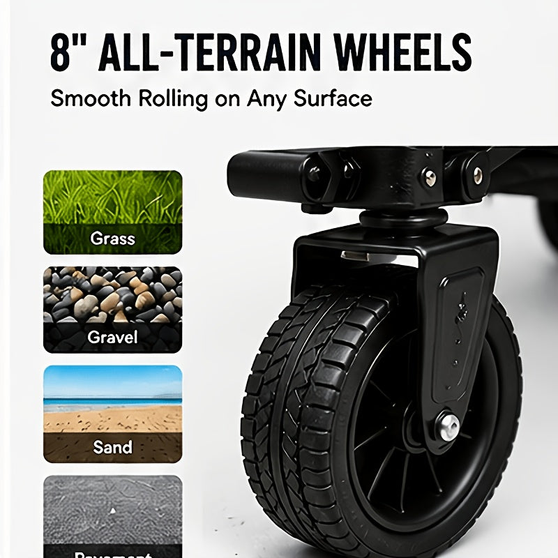Heavy Duty Foldable Handcart, Multifunctional Handcart, High Carbon Steel Bracket, Equipped with All-Terrain Universal Wheels, Portable Garden Handcart - product image 8
