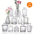 Glass Bud Vases Bulk - Small Flower Vases for Centerpieces, Rustic Wedding Table Decorations, Banquet, Party & Restaurant Decor, Aesthetic Home Decor for Halloween & Christmas, Set - product image 12