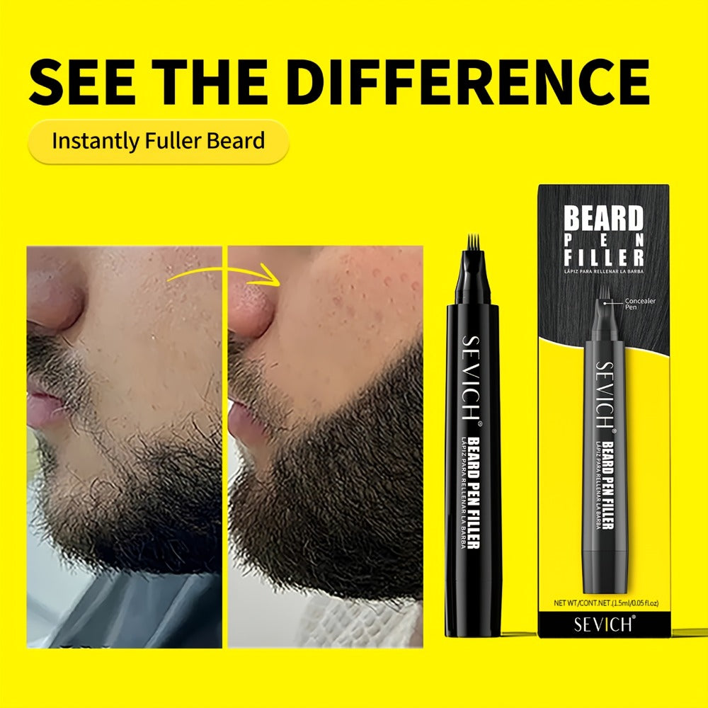Beard Filler Pencil with Brush — Waterproof Long-Lasting Beard Pencil for Fuller Thicker Beard | Fills Sparse Patchy Beard & Mustache | Men's Grooming Tool | Black & Dark Brown | 1 - product image 4