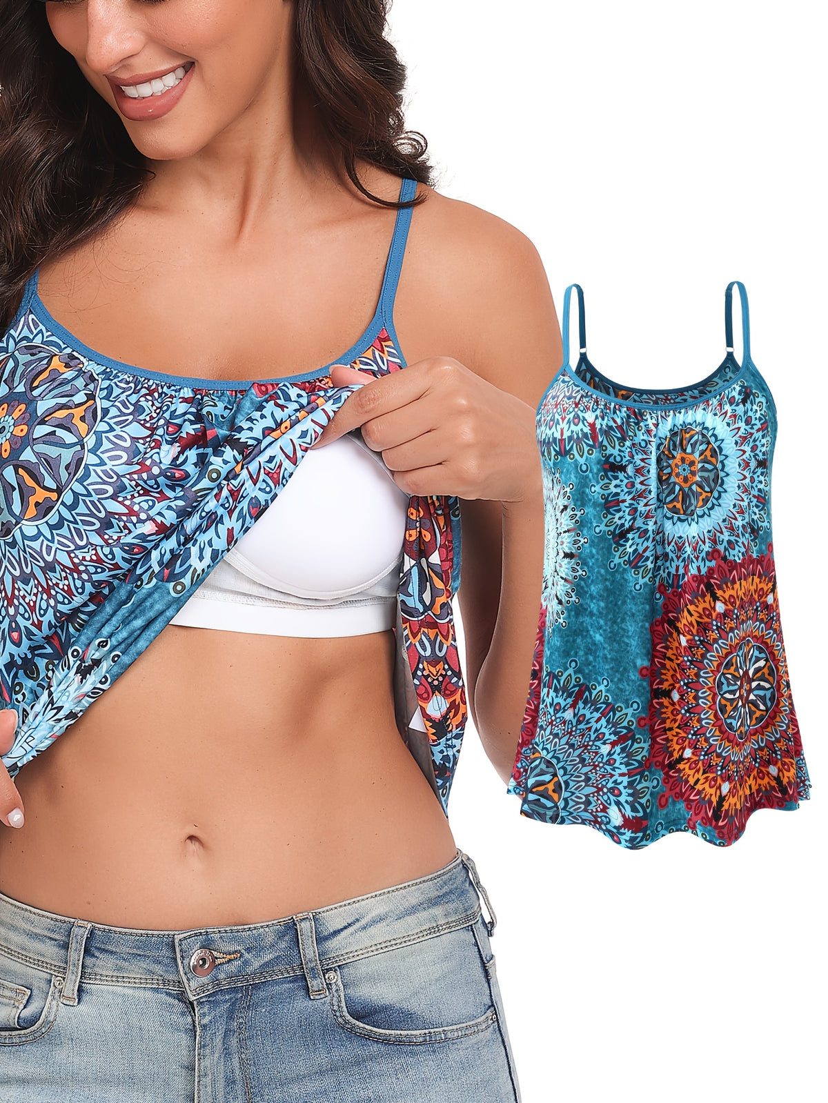 Vislivin Women's Summer Built-In Padding Camisole, Seamless Sleeveless Vest, Soft and Loose, Flowing and Dynamic, Adjustable Thin Straps, Comfortable and - product image 10