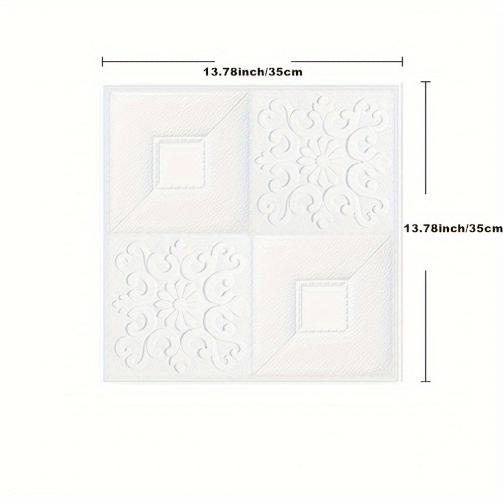 3D Foam Brick Wall Sticker 100 Pieces Self Adhesive Waterproof Soft Wallpaper Panel for Living Room Bedroom Bathroom Kitchen Home Decor White Rock Black Rock Red Marble Flower - product image 10