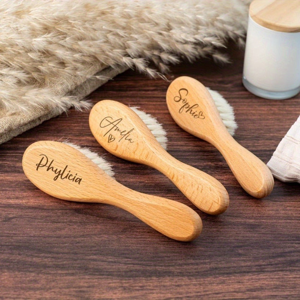 Custom Engraved Baby Brush Personalized Newborn Soft Hair Brush with Name – Unique Keepsake Gift for Baby Shower, Mother's Day, Teacher's Day, Back to School & Daily Bath Hair Care - product image 2