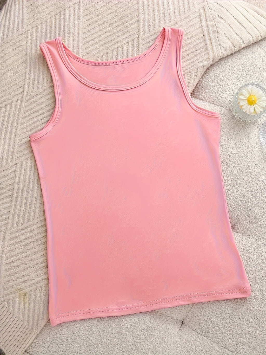 6pcs Women's Soft Sticky Blouses - Sleeveless Shirts with Semi-Sheer Adhesive Top Layer (No Padding), Breathable All-Season Vest for home & Layering - product image 23