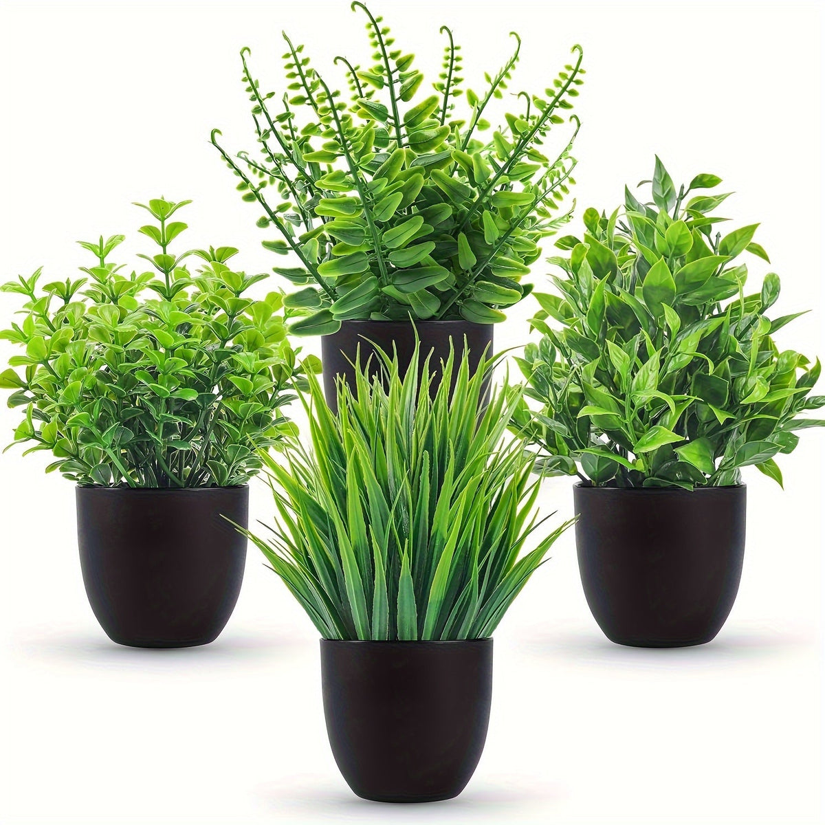Artificial Plants 4 Pack Small Fake Plants in Black Pots for Bathroom Home Office Desktop Indoor Decor - Mini Faux Greenery Set for Shelf Table Desk - product image 8