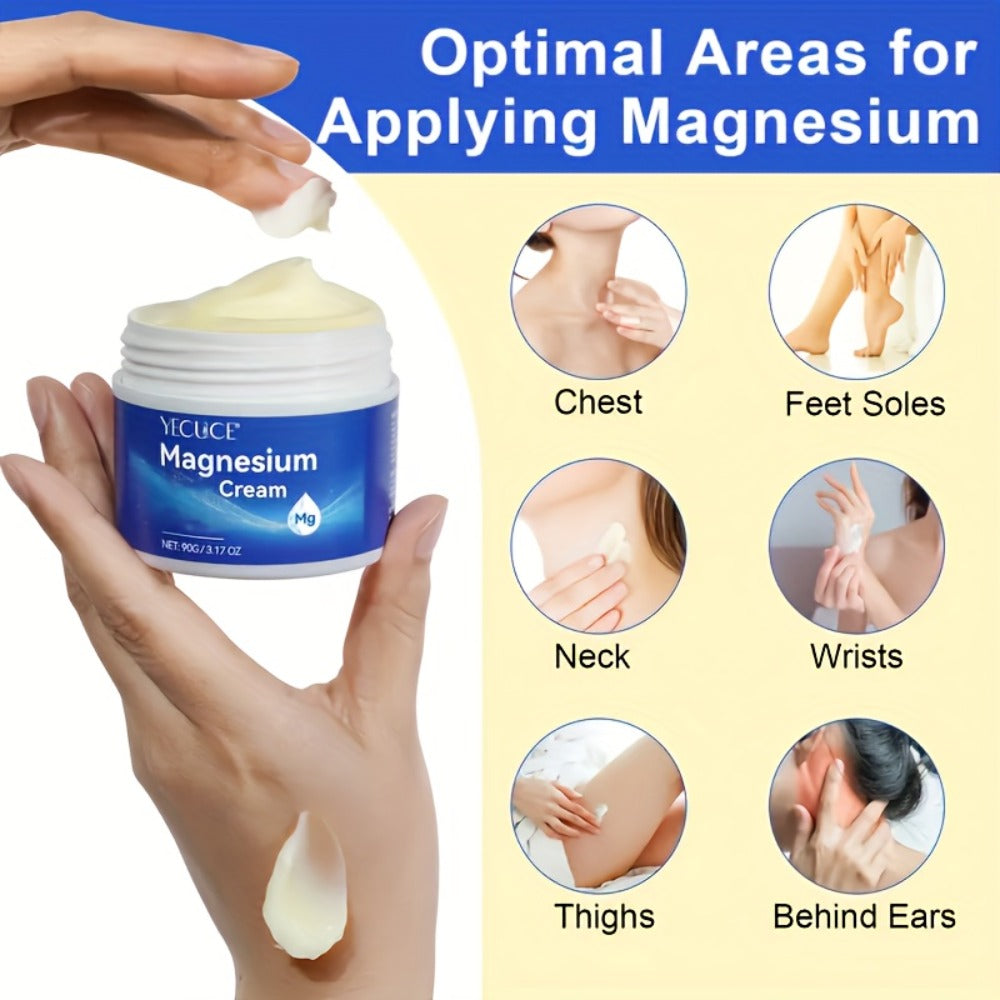Magnesium Sleeping Cream 2-Pack 180g Each — Pure Magnesium Chloride Overnight Body Moisturizer, Alcohol-Free Dry Skin Relief Cream for Women & Men, All Skin Types - product image 6