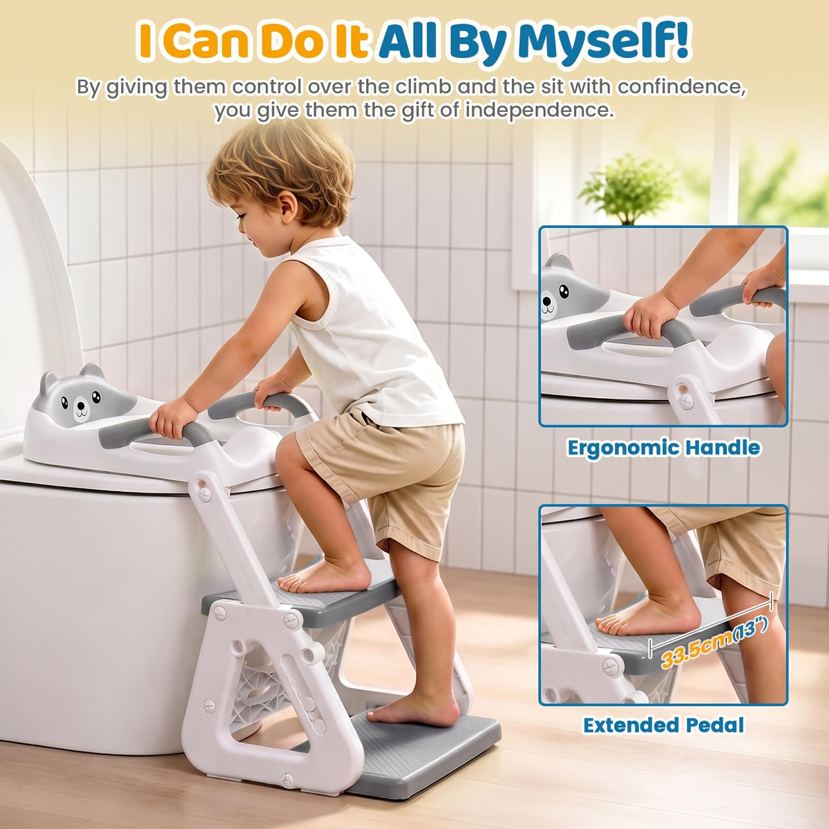 2-in-1 Potty Training Toilet Seat With Step Stool For Toddlers, Adjustable Height Anti-Slip Pad & Splash Guard, Potty Chair Kids Boys Girls, Cheap Supplies - product image 2
