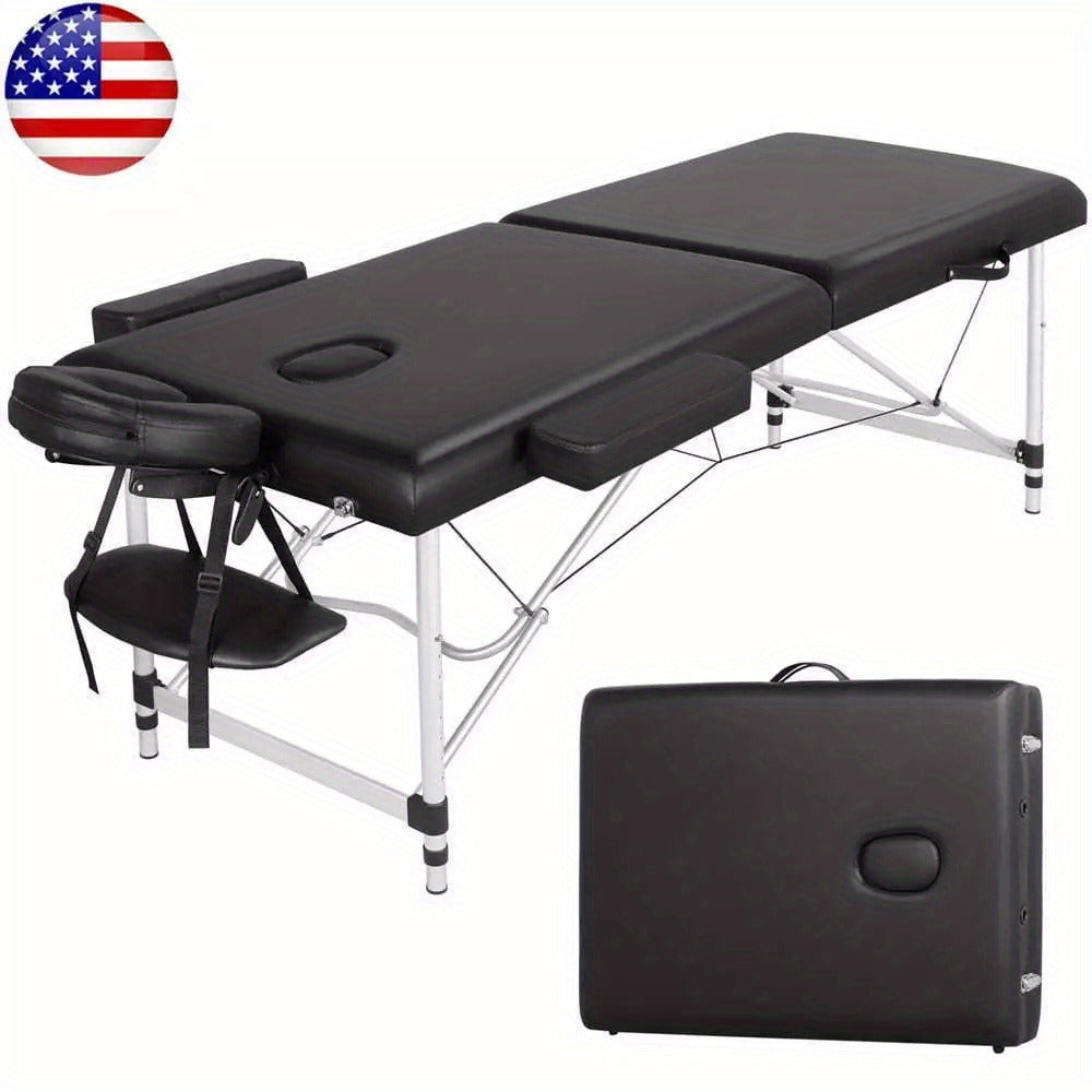 Portable Massage Table Foldable Aluminum Spa Bed – 3-Fold Adjustable Height 24" Wide Padded Treatment Bed for Esthetician, Lash Tech, Tattoo Artist, Waxing & Mobile Beauty Salon - product image