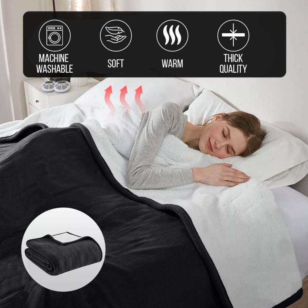480GSM Sherpa Fleece Blanket – Double-Sided Heavy Warm Throw for Couch, Bed & Travel, Reversible All Season, 13 Colors, 3 Sizes - product image 8