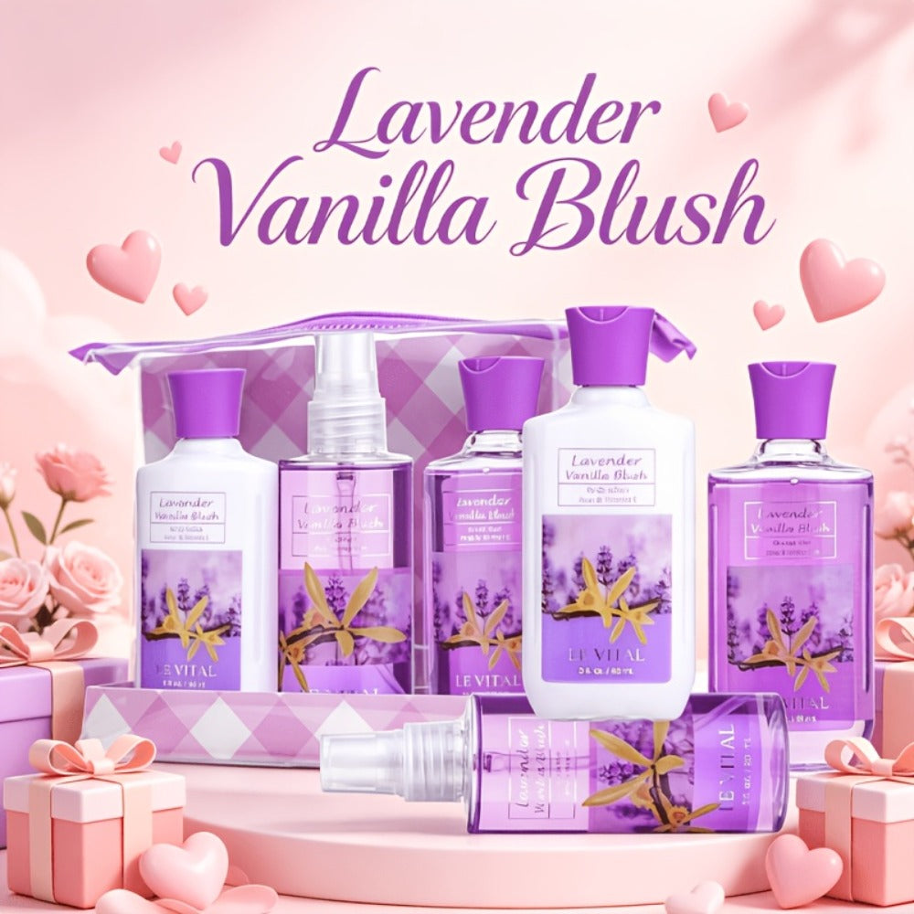 Bath Body Care Gift Set Shower Gel Body Lotion Body Mist Aloe Vera Vitamin E Glycerin Deep Moisturizing Fragrance Set for Women Cherry Blossom Lavender Vanilla Coconut All Skin Typ - product image 5
