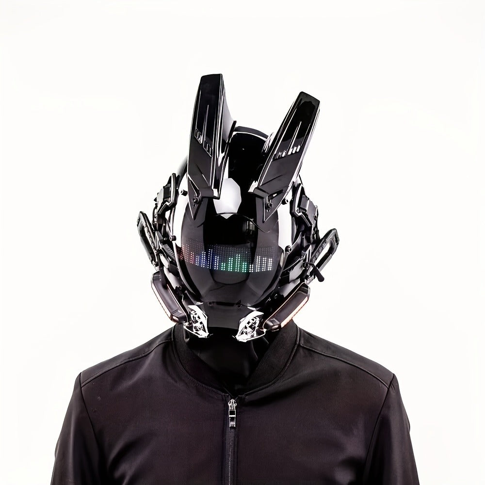 Remote Control Sci-Fi Face Mask for Halloween, Bar Club Rave Party, Stage Performance & Photo Prop, Cool Gift for Men Adults, Black – LED Wireless Cyberpunk - product image 6