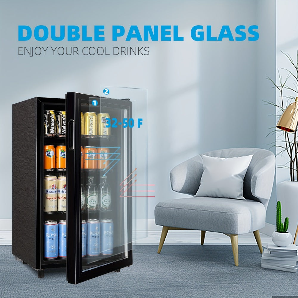 Beverage Refrigerator with Glass Door – Mini Fridge 2.0/3.5/4.0 Cu Ft, LED Lights, Adjustable Shelves, R600a Cooling for Beer, Wine & Drinks, Home, Office & Bar - product image 6