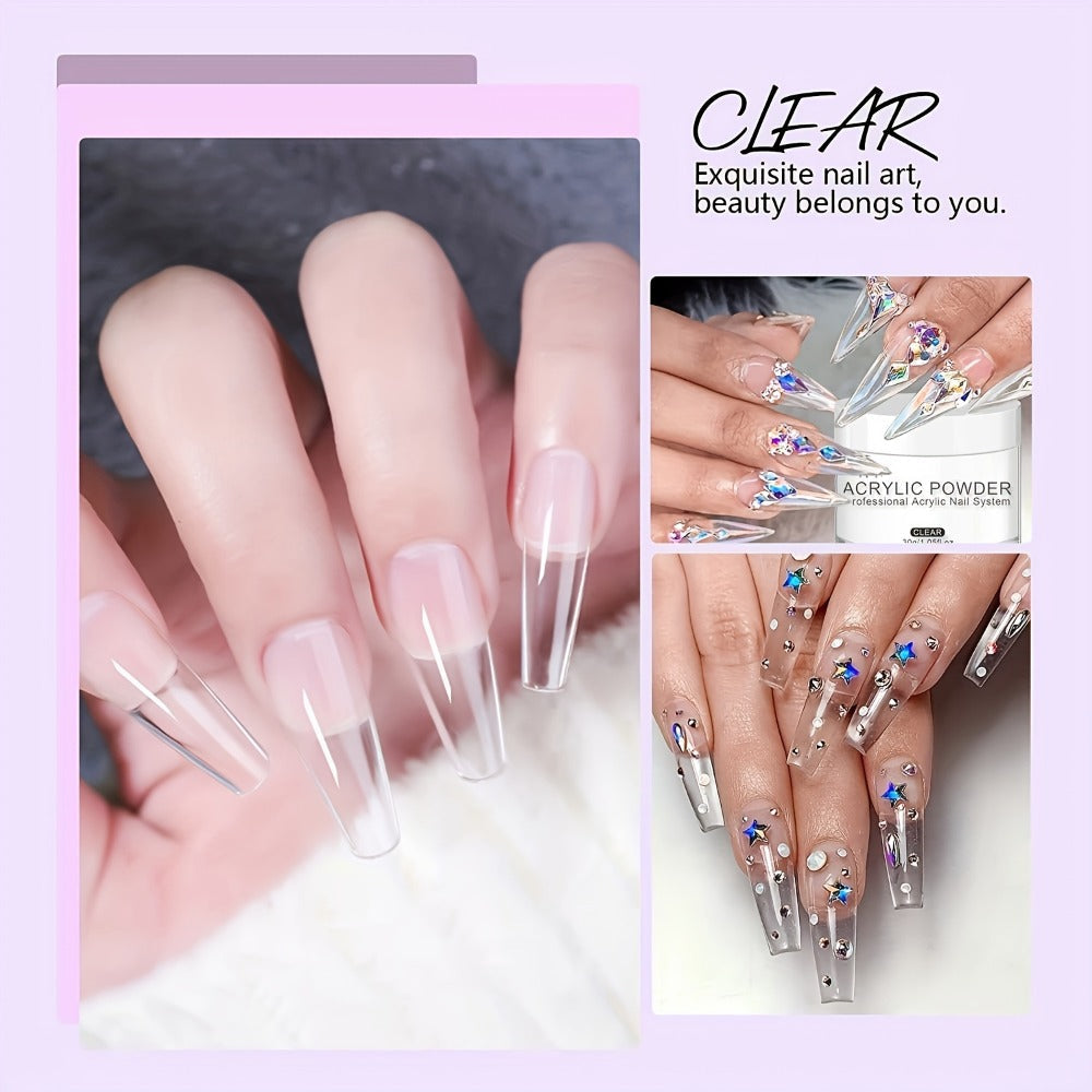 Acrylic Nail Powder 8oz Professional Clear Pink Nude White Fast Set No Lamp Required for Nail Extensions 3D Nail Art Carving Salon Quality Bulk Powder for Beginners Techs - product image 11