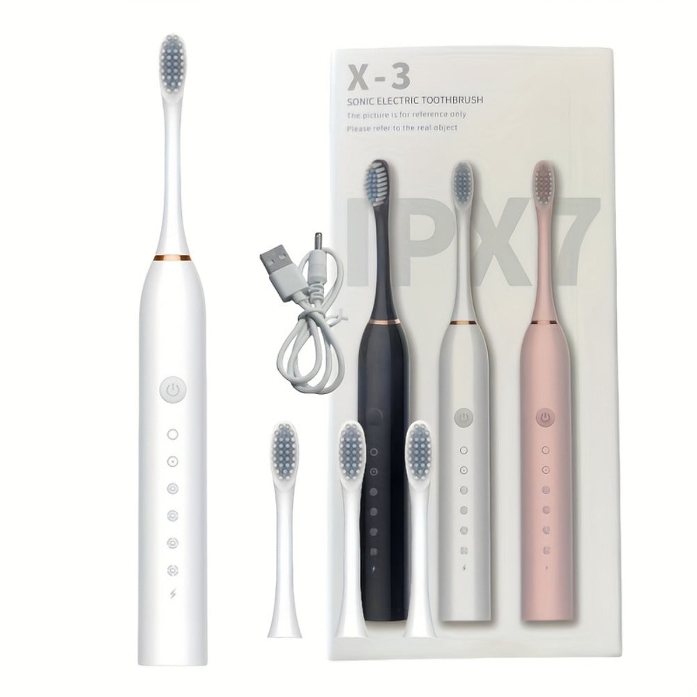 Sonic Electric Toothbrush with 6 Modes & Smart Timer – USB Rechargeable, Soft Bristles for Sensitive Gums, Whitening Oral Care for Men & Women, Black White Pink - product image 5