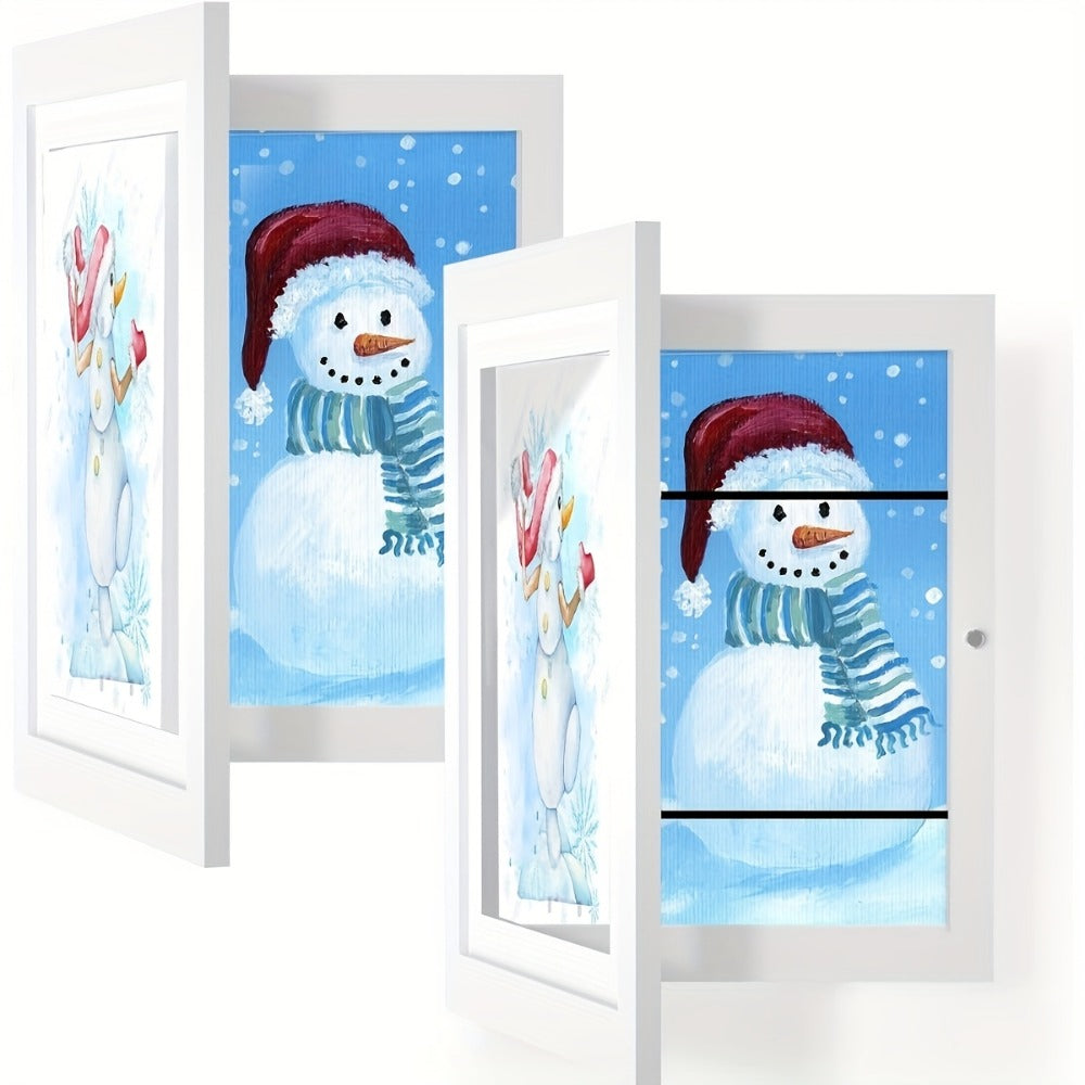Kids Artwork Frame Front Opening Changeable 8.5x11 Children Art Display Picture Frame Holds 100+ Pieces for Drawing Crafts Photos 2 Pack 4 Pack Wood White - product image 13