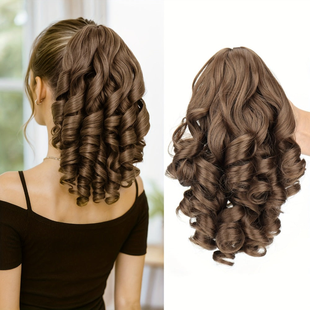 Clip In Ponytail Extension Curly Wave 14 Inch – No Glue Synthetic Hairpiece for Women | Instant Volume & Length | 4 Color Styles | Daily Wear Parties Weddings Gift - product image 5