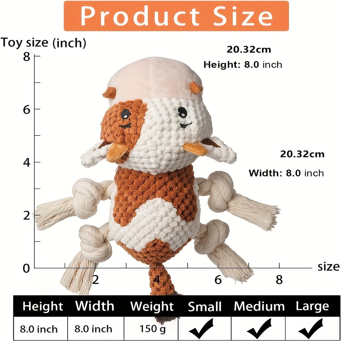 Squeaky Plush Cow Dog Toy with Crinkle Paper | Interactive Tug of War Chew Toy for Small Medium Large Dogs, Cute Cattle Design Washable Pet Toy for Fetch Play - product image 2