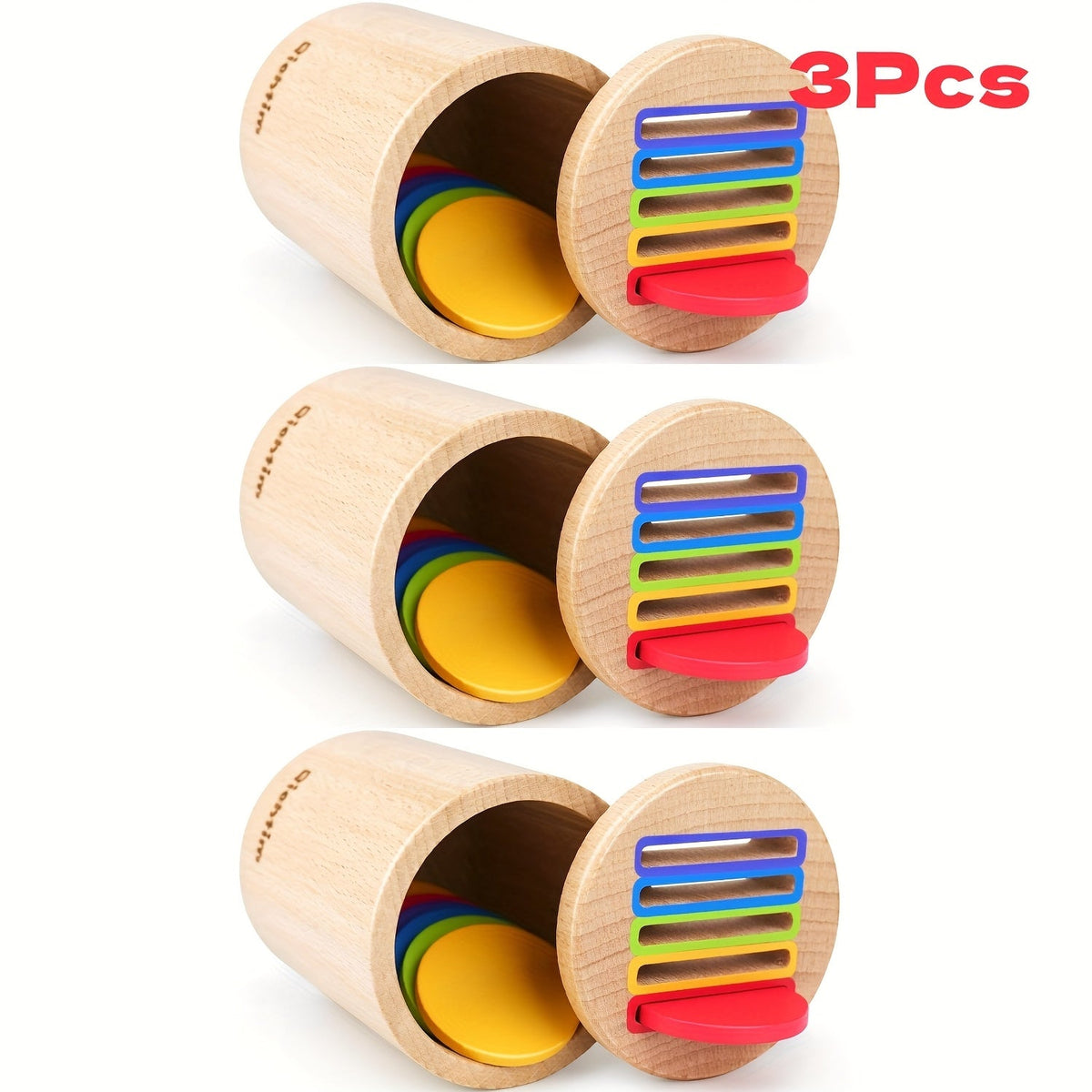 Montessori Educational Sensory Learning Toy with 10 Colorful Blocks & Storage Bag, Fine Motor & Hand-Eye Coordination Toy, Christmas Gift for Boys & Girls – Wooden Color Sorting Coin Box Toy for Toddlers 1+