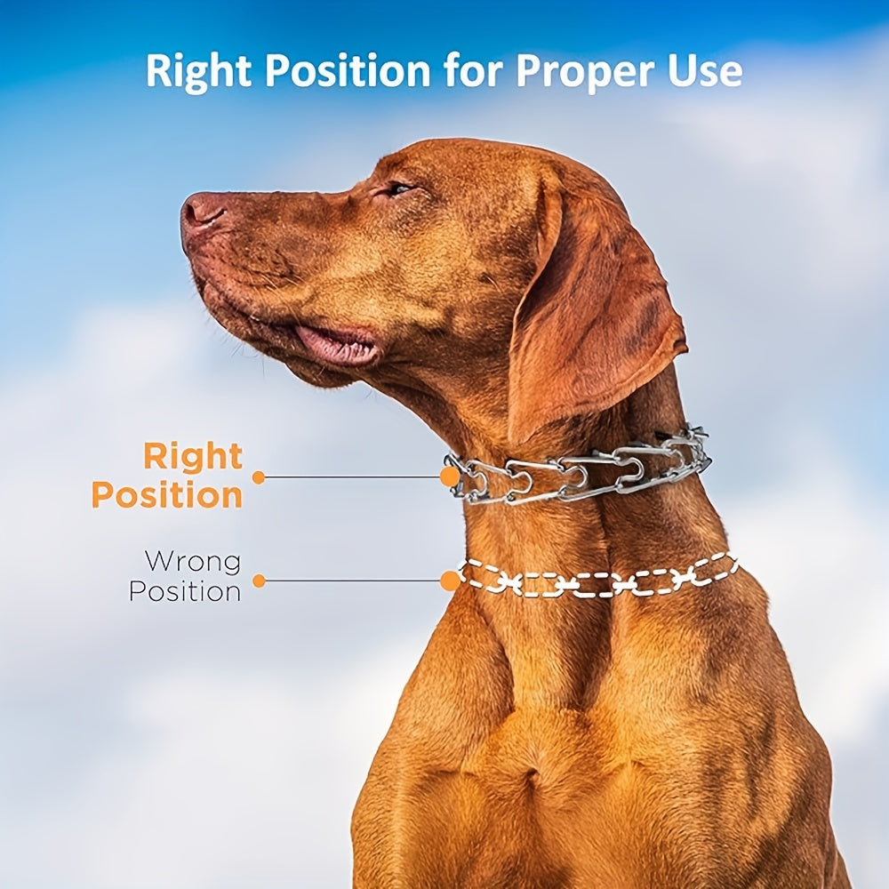 Adjustable Metal Pinch Collar for Small Medium and Large Breeds S & M – Prong Training Collar for Dogs with Rubber Tips - product image 3