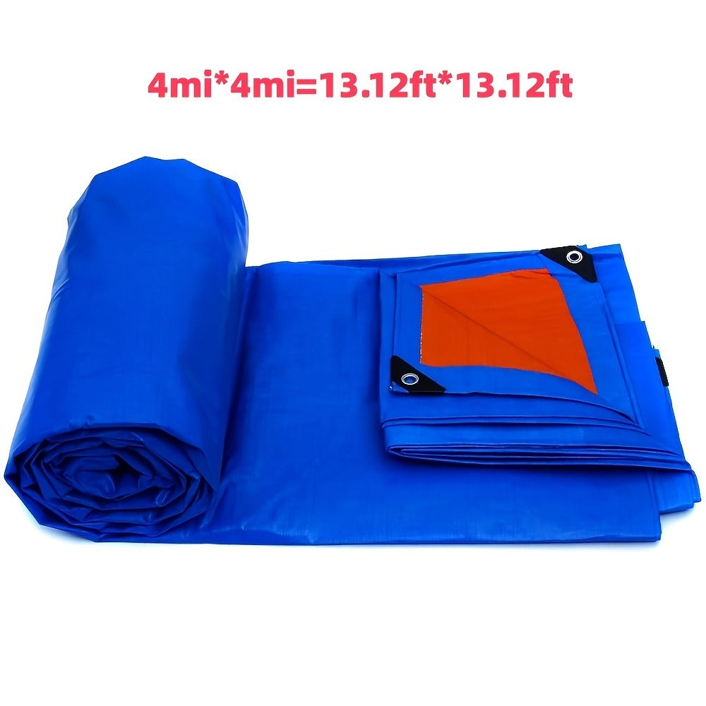 Heavy Duty Tarp Waterproof UV Resistant Tarpaulin – Thickened PE Double-Sided Blue Orange Rainproof Sun Shade Cover with Grommets & Rope for Outdoor Camping Garden Vehicle Boat Pro - product image 7